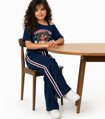 Girls Printed Top and Pants Set