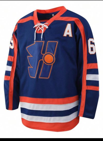 SHEIN Unisex Blue Orange Hockey Style Jersey Shirt